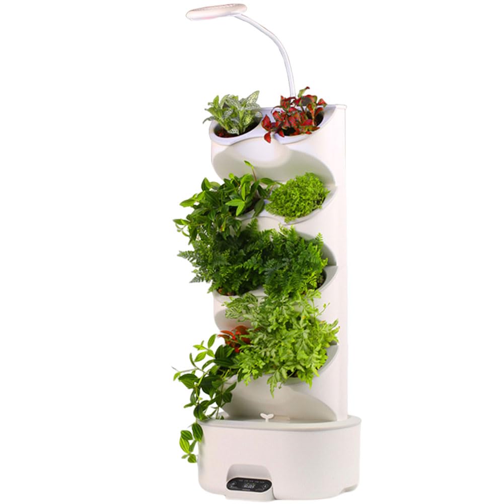 QUTBAG Système de Culture hydroponique à 4 étages et 8 dosettes, kit de Jardin d'herbes aromatiques d'intérieur avec lumière de Croissance LED, Pots de pépinière de bonsaï avec écran Tactile arrosage