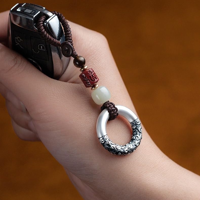 Portachiavi per Auto Portachiavi for auto Argento nuvola di buon auspicio Ciondolo for cellulare Uomini e donne Fibbia della pace Zaino retrò Appeso Gioielli Decorazione chiave