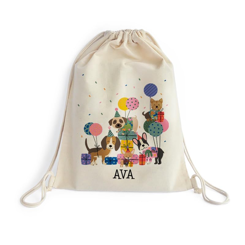 zoomin drawstring bags for your kids with their name or any text of your choice, gift for birthday parties, return gifts, back-to-school, and gifts