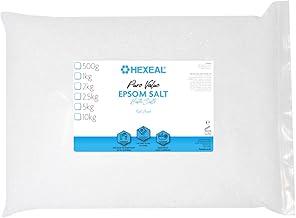 Hexeal Pure Value Epsom Salt 5kg – 5kg Bag of Food Grade Magnesium Sulphate for Bathing, Gardening & Household Use – Suitable for Personal Care, Soil Enrichment, and More