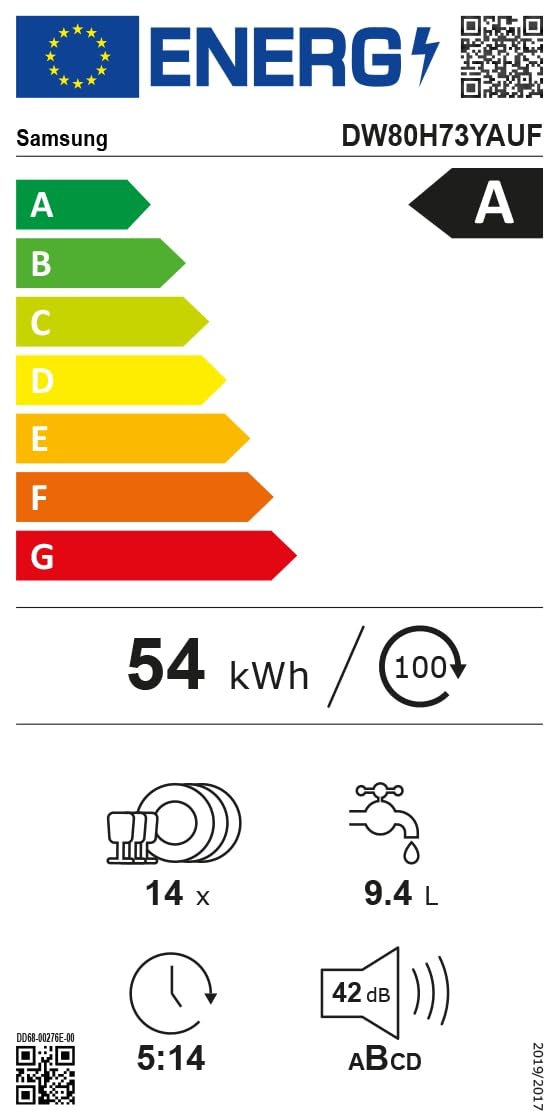 Samsung DW80H Unterbau, 60 cm, EEK: A, 14 Maßgedecke