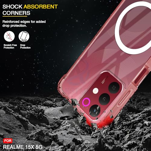Image of AESTMO Clear Back Cover for Realme 15X 5G / C85 5G / Narzo 90X 5G | | 360 Protection | Transparent Back Cover (PC + TPU, Compatible with MagSafe Accessories, Transparent Bumper)