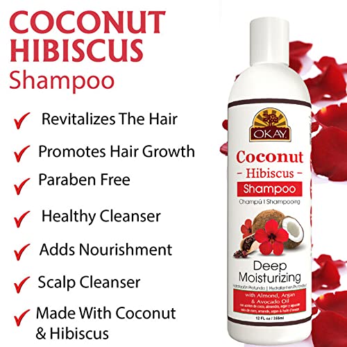 OKAY Pure Naturals Coconut & Hibiscus Shampoo, 12 Ounce, 0.34 kg, No Color, 354.88 ml (Pack of 1) - Image 4