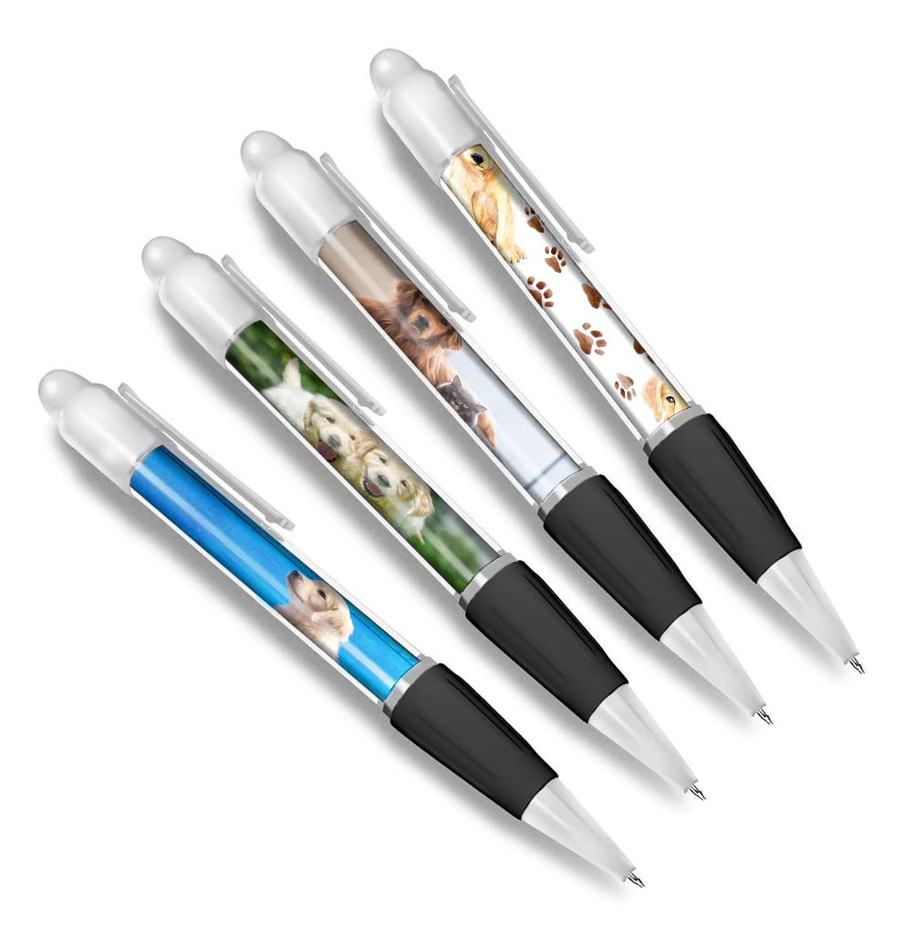 DV DESIGN Set of 4 Golden Retriever White Ballpoint Pens
