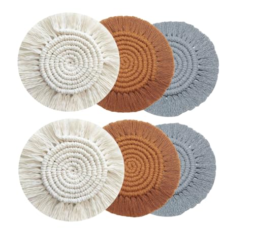 Macrame-Coasters-Absorbent-Boho-Drink-Coasters-for-Wooden-Table-Farmhouse-Set-of-2-for-Home-Office-and-Bar-Housewarming-Gift Macrame Coasters Absorbent Boho Drink Coasters for Wooden Table Farmhouse Set of 2 for Home Office and Bar Housewarming Gift