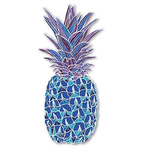 Vertikale Décoration Murale Objet Déco 2D Ananas Géant Découpé à la Forme Bleu
