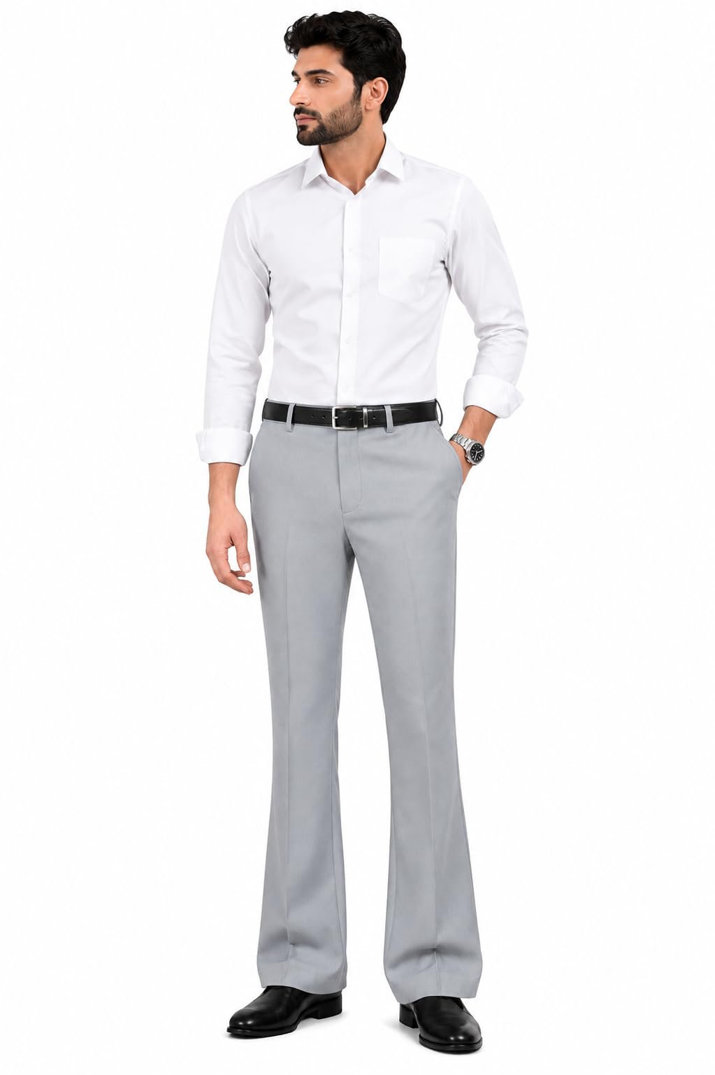 Men’s Bootcut Fit Pants | Stylish Flared Bottom Trousers for Men | Comfortable Mid-Rise Formal & Casual Pants | Smart Stretchable Everyday Wear-picture-17
