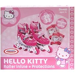 Patines Niña Princesas HELLO KITTY - Patin en linea tamano 2 = 34-37 + 2 protecciones
