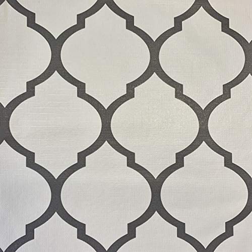 First Choice Vinyls Alux Vinyl Tablecloth Flannel Backed - Damascus White And Silver - Indoor Outdoor - Wipeable - Waterproof (55In X 90In Rectangle) #TOP3