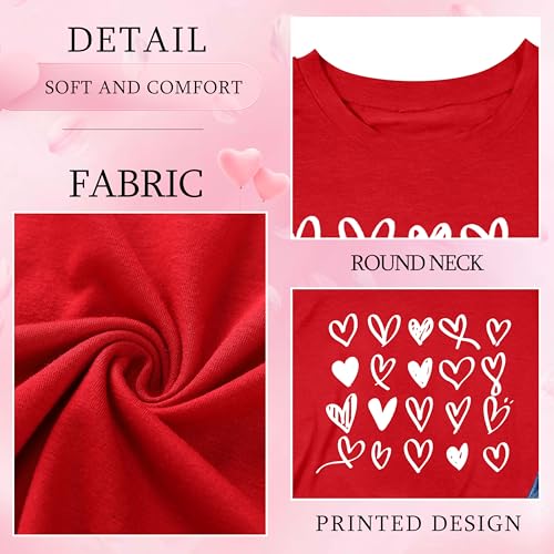 Image of Ithalt Kids Valentine Shirt Girls Valentines Shirts Cute Heart Graphic Long Sleeve Tee Tops 4-14y