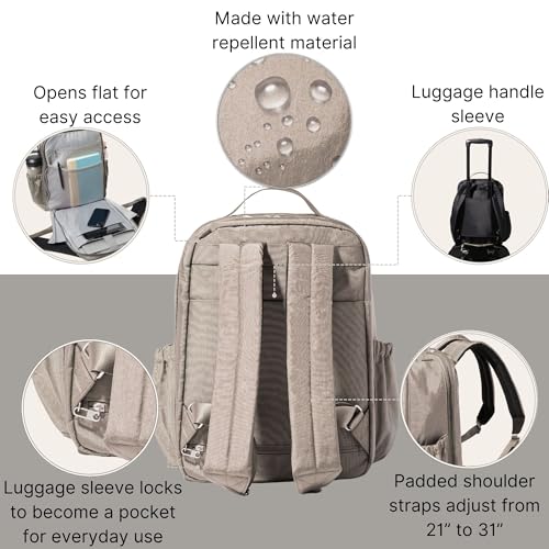 Image of Baggallini Women's Tribeca Expandable Laptop Backpack, Sterling Shimmer