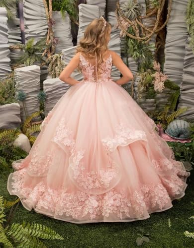Flower Girl Dress Lace Flower Girl Dresses Tulle Appliques Princess Pageant Dress3