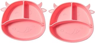 TOYANDONA Bandeja De Placa Divisória Tipo Dividida 2 Peças Peça Única Comida Complementar Para Bebê Tigela De Sucção Placas Infantis Para Crianças Sucção Dividida Antiderrapante