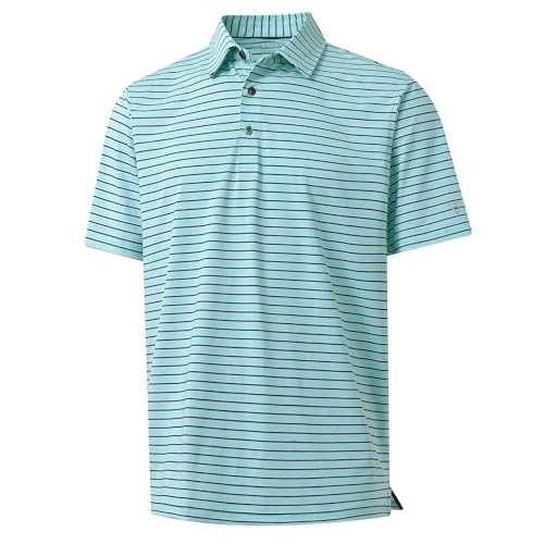 M MAELREG Boy Golf Polo Striped Short Sleeve Moisture Wicking Summer Fashion Casual Youth Polo Shirts Size 6-18