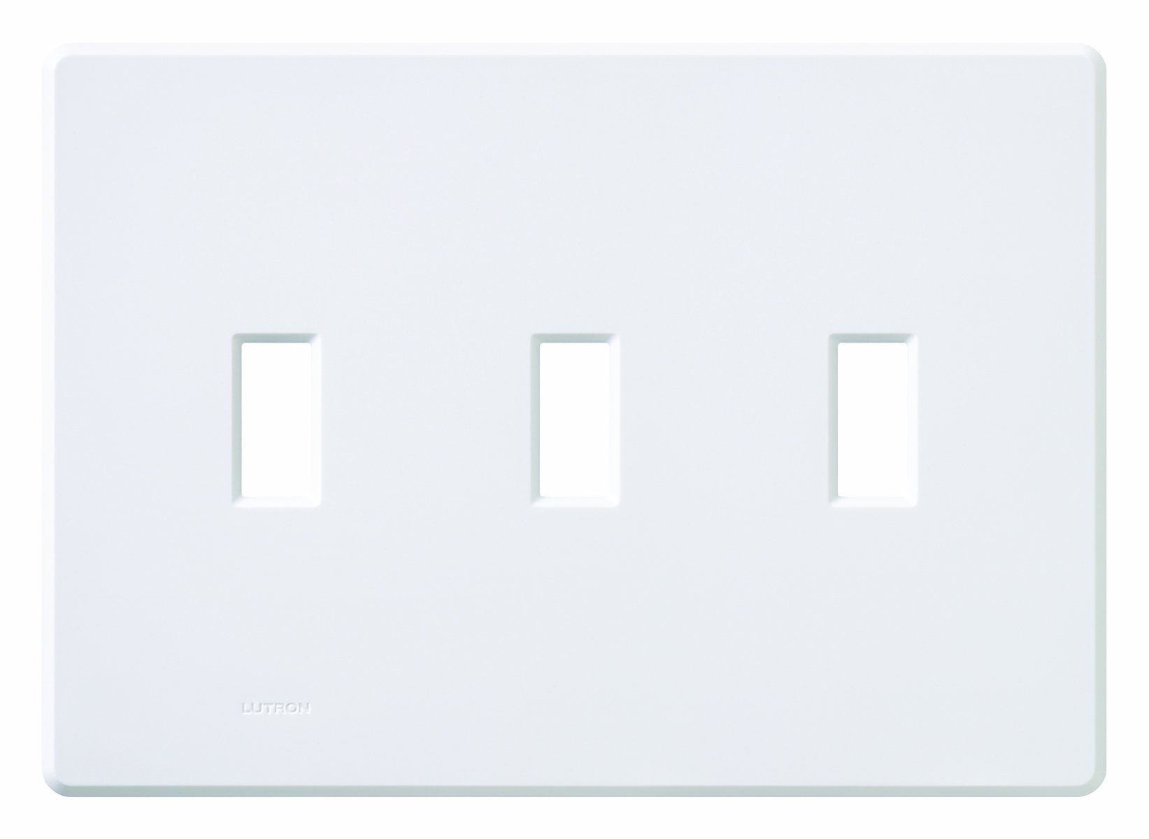 Lutron Fassada 3 Gang Wallplate for Toggle-Style Dimmers and Switches, FG-3-WH, White (1-Pack)