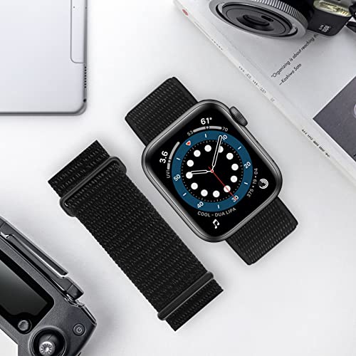 6 Pack Sport Loop Band Compatible with Apple Watch 49mm 46mm 45mm 44mm 42mm-Series 3 for iWatch Ultra Series 10 9 8 7 6 5 SE 4 3 2 Strap Nylon Weave Women Men Stretchy Braided Wristband Breathable(A)