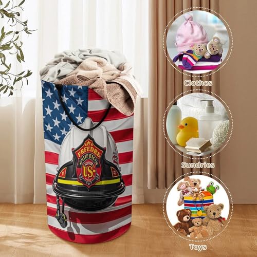 Panier à linge pliable drapeau américain pour déco de salle de bain