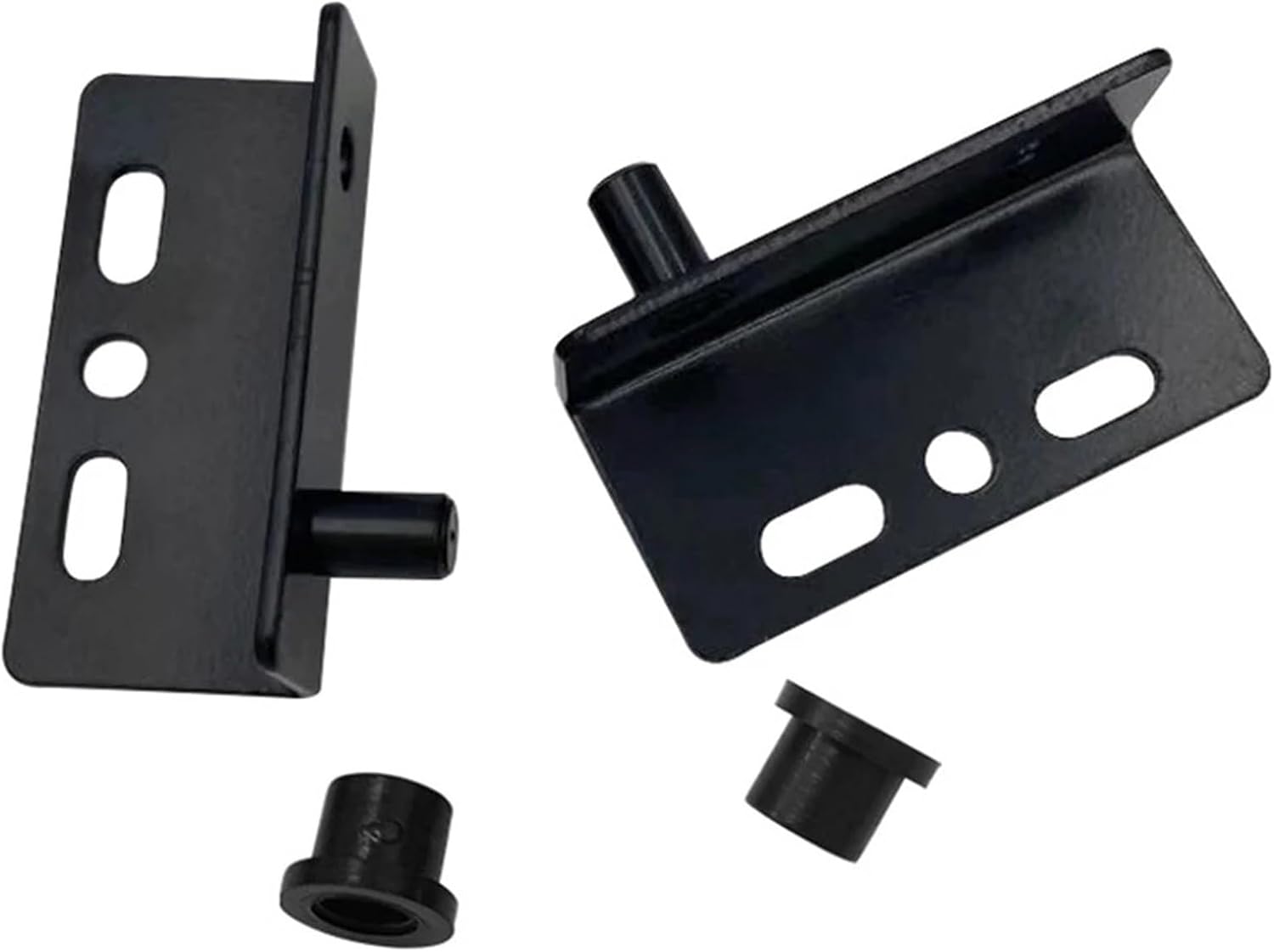 2Pcs Pivot Hinges Black Heavy Duty Concealed Shaft Door Hinges with Bushing for Wood Doors Drawers Furniture Cabinet Wardrobe