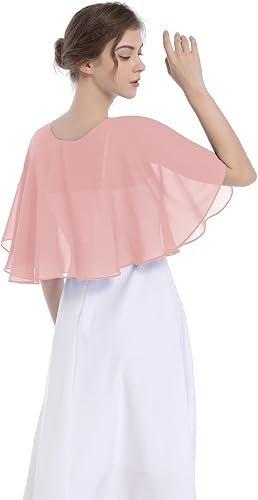 Miniatura 4 de Baoqiya Capelet nupcial de la boda de la gasa del cordón del encogimiento de chales y envolturas para el vestido de noche