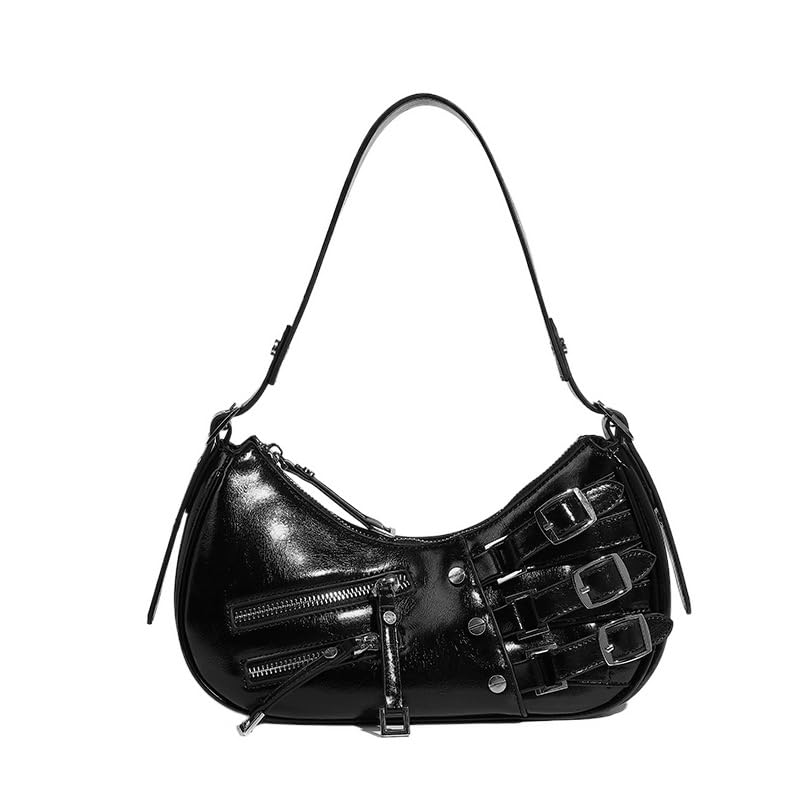 Image of Shoulder Purse for Women, Leather Women's Handbag Y2k Aesthetic Coquette Shoulder Bag Hobo Punk Trendy Ladies Purse