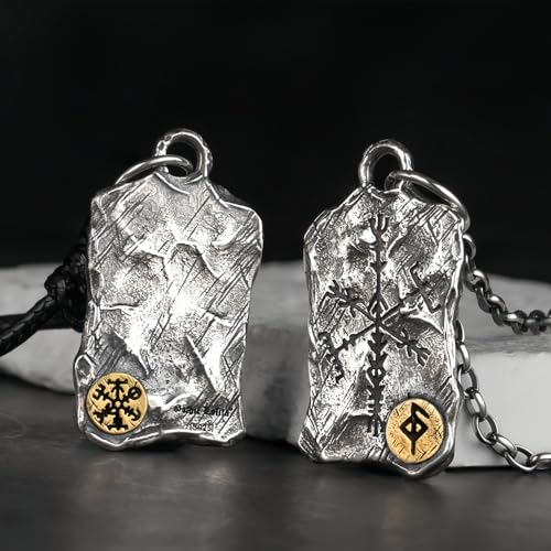 Collier Viking Vegvisir argent 925 robuste anti-noircissement chaîne 60 cm