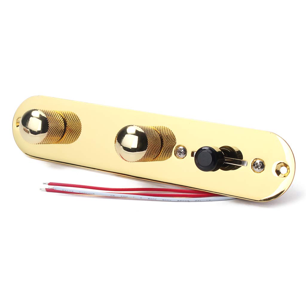 Alnicov Perillas de interruptor de arnés de placa de control precableadas cargadas con cable de 3 vías para piezas de guitarra TL Tele Telecaster