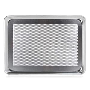 New Star Foodservice 36725 Commercial-Grade 18-Gauge Aluminum Sheet Pan/Bun Pan, Perforated, 13″ L x 18″ W x 1″ H (Half Size) Pack of 12