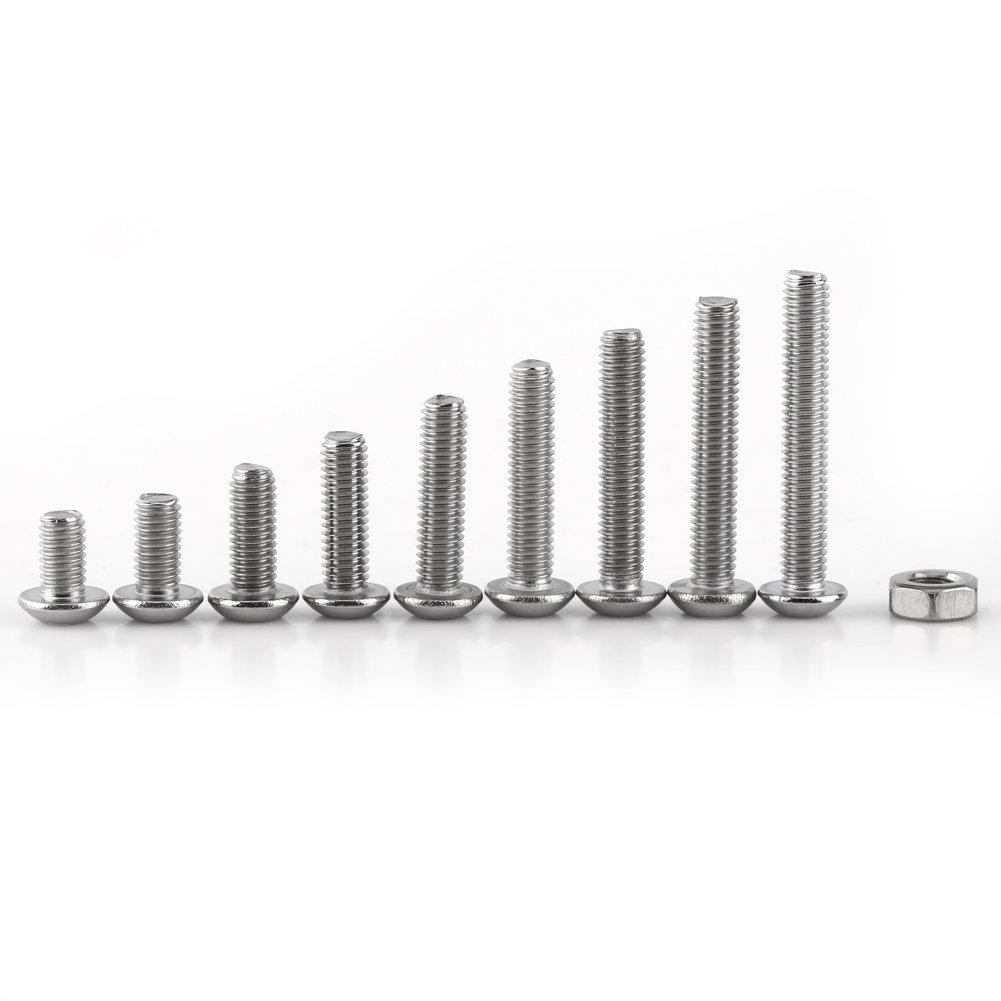 Bolts and Nuts Set, 340pcs M3 Stainless Steel SS304 Button Head Hex Socket Screw Bolt Nut Assortment Kit Used Widely in The Home and Office Appliance, Communication Equipment