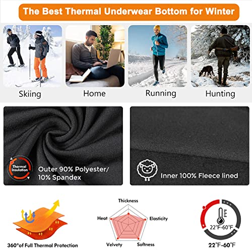 Wine Red Men's Thermal Compression Pants Warm Running Leggings Fleece Lined Sports Tights Cold Baselayer Winter Gear #TOP2
