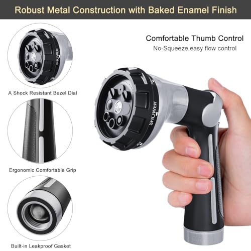 image for FANHAO Garden Hose Nozzle Heavy Duty, 100% Metal Water Hose Sprayer wi