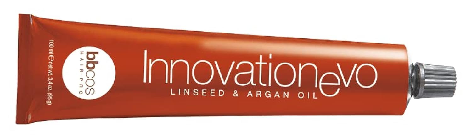 BBCOS Innovation Hair Color Permanent With Argan Oil Extract And Linen Seeds Made In Italy 100 ml- 7.1