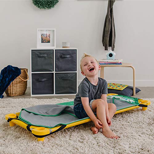 Image of Wildkin Modern Kids Nap Mat with Pillow for Boys - Cotton Blend, Elastic Straps, Toddler Sleep Mat for Daycare, Preschool, Kindergarten & Travel, Ages 3-7, Machine Washable - Dinomite Dinosaurs
