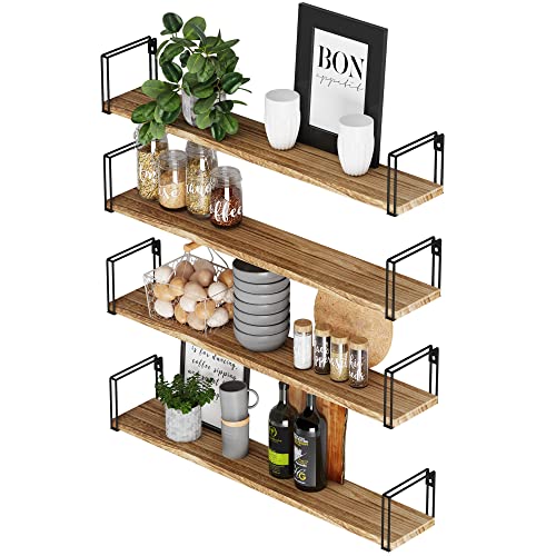 Wallniture Avila Floating Shelves for Wall, Kitchen Pantry Organization and Storage Shelves, Wall Bookshelves for Bedroom, Living Room Decor 24
