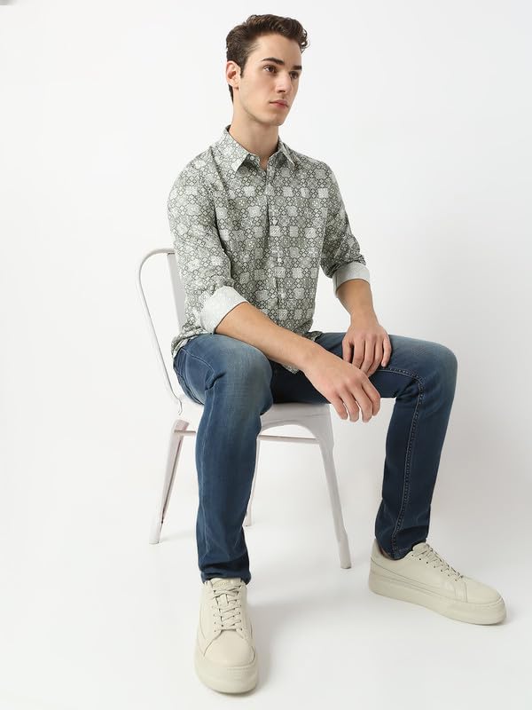 Image of MARK & ALBERT Men's Slim Fit Cotton Formal Shirt