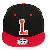 cro snapback Waschbar bis 30 Grad 4sold ABC Rot Schwarz Cap Snapback Cappy Caps Mütze Aufschrift Beanies Basecap CRO (L)