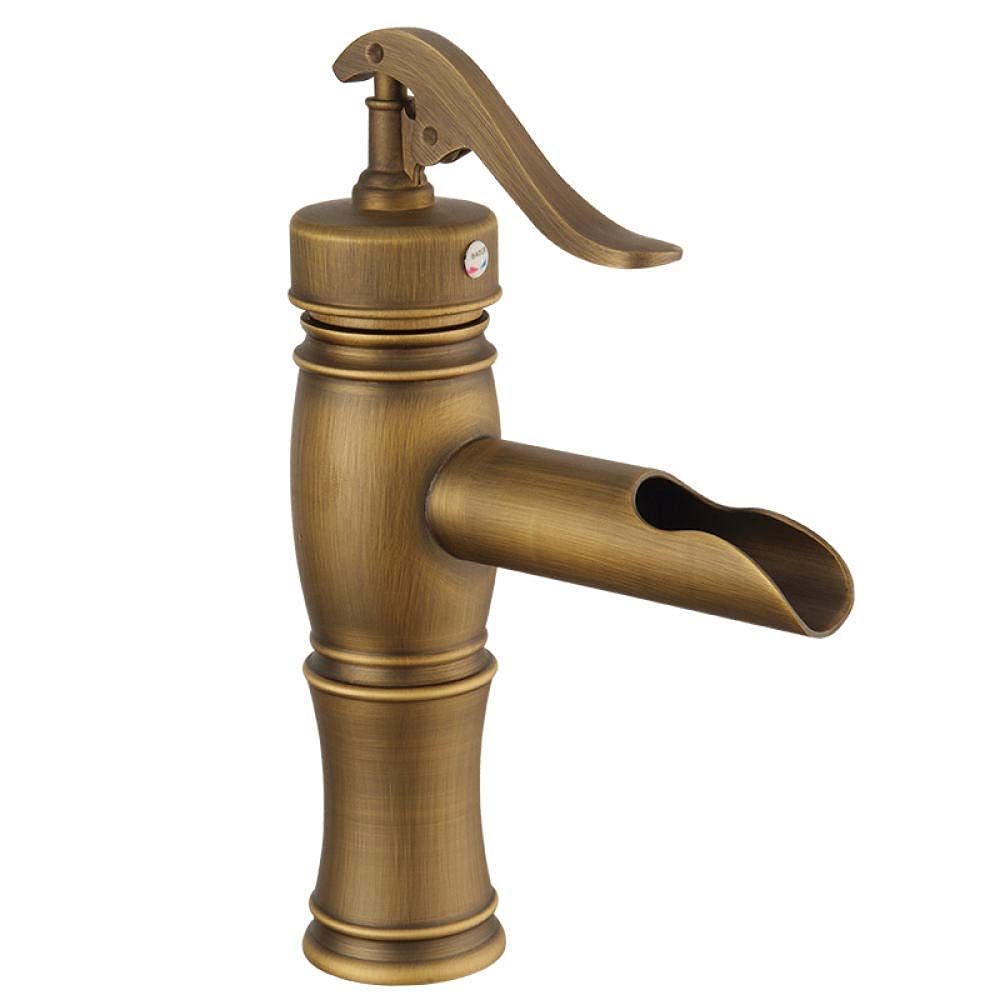 Robinet de cuisine en laiton antique mitigeur de lavabo rétro bronze vert A371-A