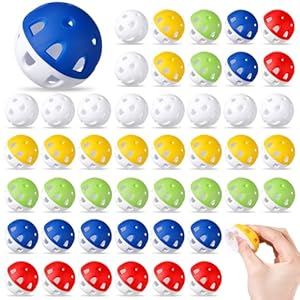 Junkin 50 Pack Practice Golf Balls Limited Flight Plastic Impact Golf Balls 1.65 Inch Hollow Soft Training Resistant EVA Foam Realistic Feel for Indoor Outdoor Swing Training