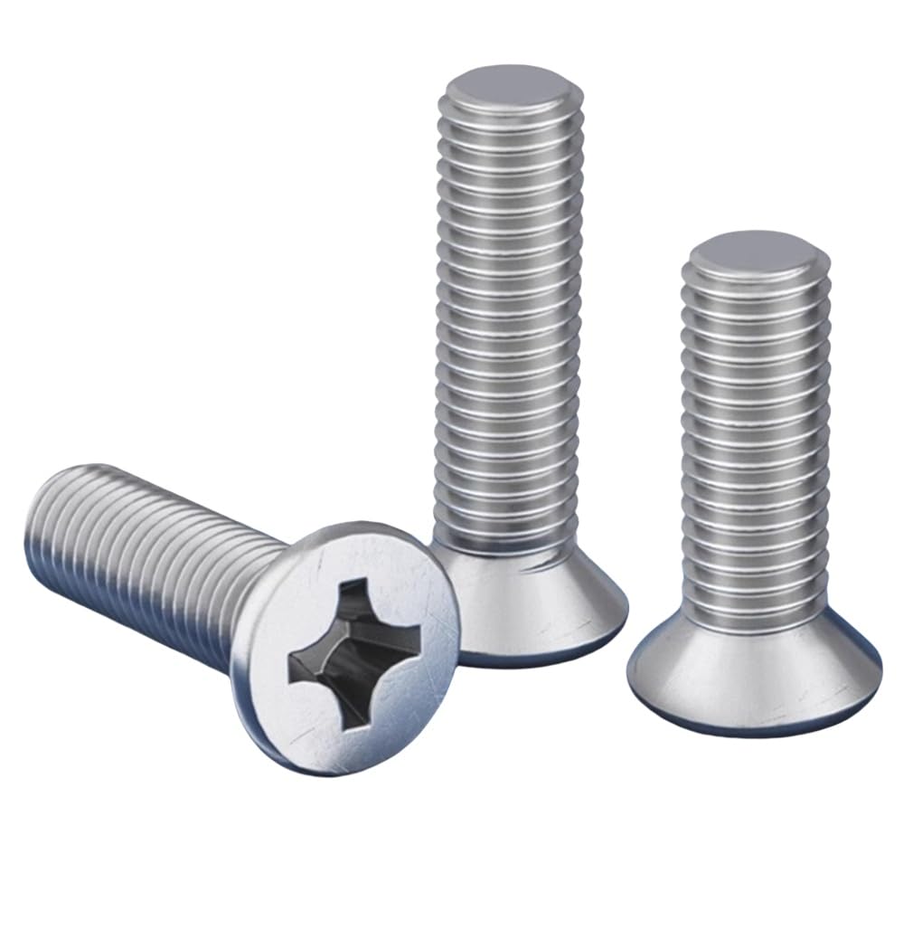 50 Tornillos De Cabeza Plana #8-32 X 1, Tornillo De Cruz Phillips