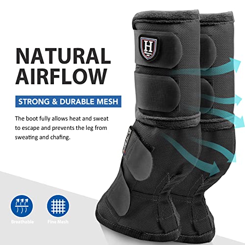 Harrison Howard Horse Fly Boots Perfect Contoured Fit Leg Guards Dense Mesh Boots With Ventilated Comfort Reliable Protection From Summer Elements Set Of 2 Classic Black Large thumb #1