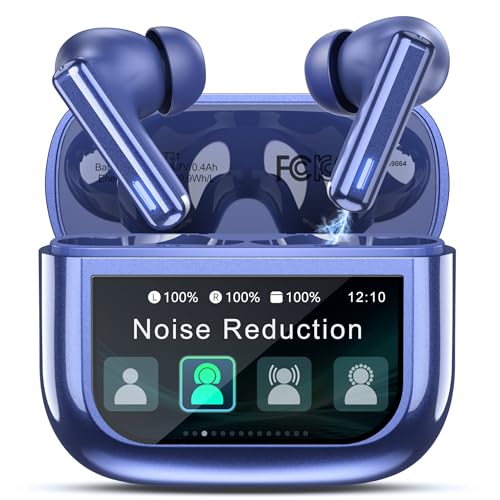 Image of ZIUTY Wireless Earbuds Bluetooth Headphones, Ear Buds with Touch Screen, ANC ENC Noise Cancelling Transparency Mode, 40H Stereo Deep Bass, IPX7 Waterproof, Clear Calls, 5 EQ for iOS Android, Navy