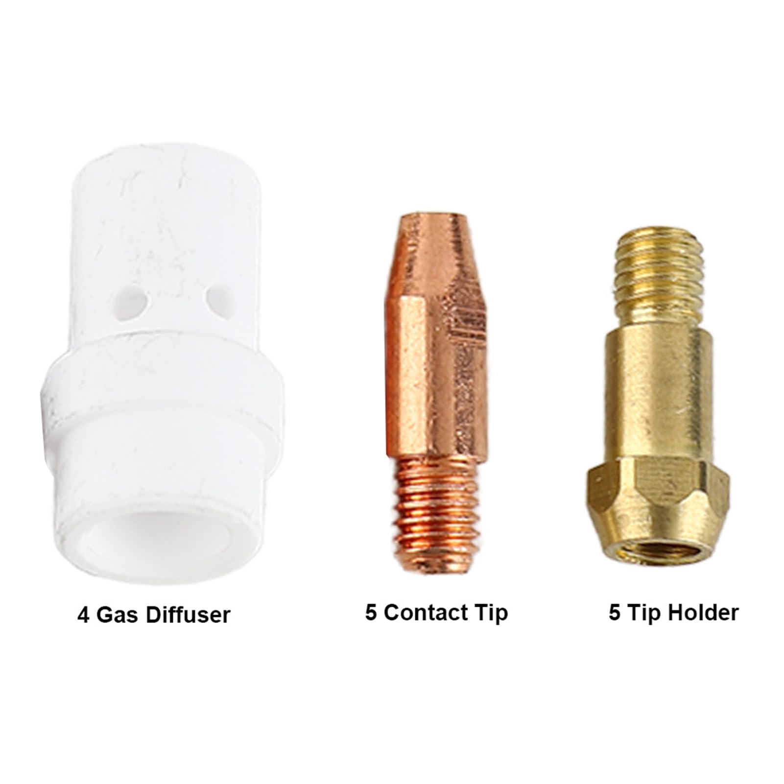 Juego de soportes difusores de gas para soplete de soldadura MIG, 14 piezas con boquilla conductora de 1,0 mm, compatible con Binzel 36KD para un rendimiento de soldadura eficiente