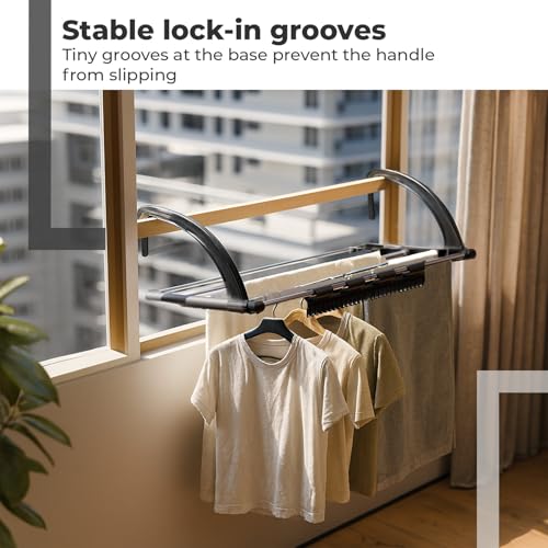 Image of Lifelong Metal Adjustable Cloth Drying Stand | Balcony & Window Hanging Laundry Rack | Wall-Mounted Cloth Hanger & Organizer Shelf | Space-Saving Cloth Dryer Stand for Indoor & Outdoor Use