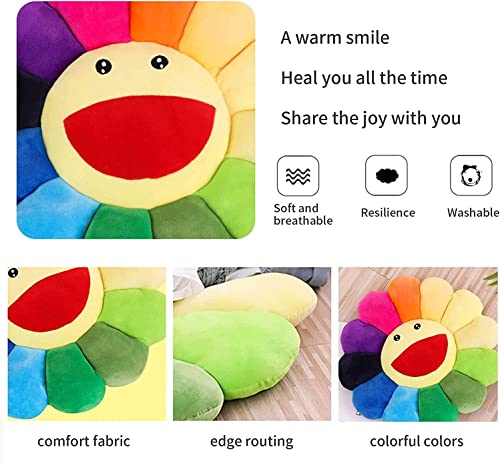 Zl Ybxdxz Plush Sunflower Throw Pillow, Smile Face Floor Pillow, Colorful Sun Flower Plush Toy, Home Bedroom Shop Restaurant Decor (21.6) #TOP2