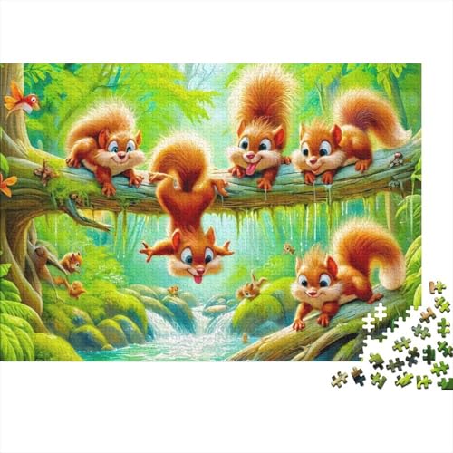 Puzzle de 1000 piezas de ardillas del bosque, el regalo ideal de decoración para adultos
