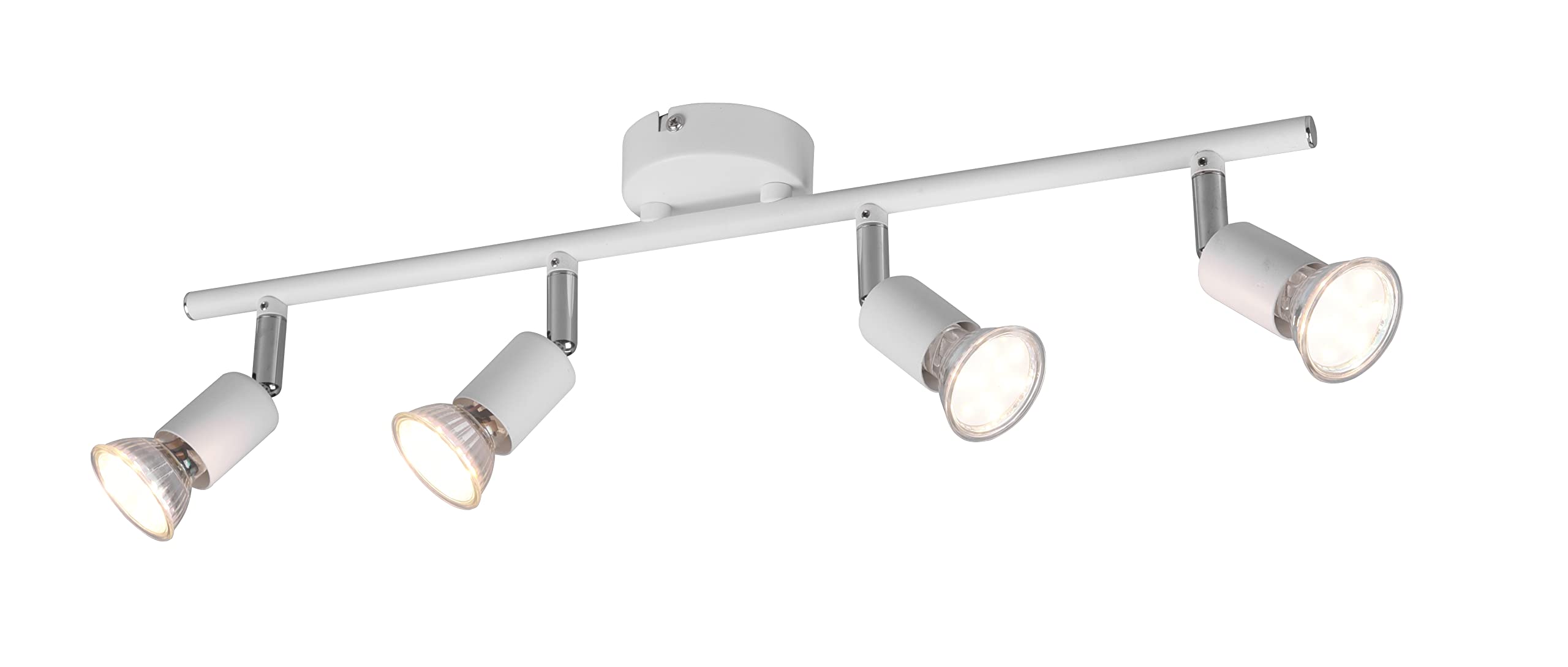 Trio Lighting R80914031 Foco Sin Bombillas, Blanco Mate, Barra con 4 Luces GU10