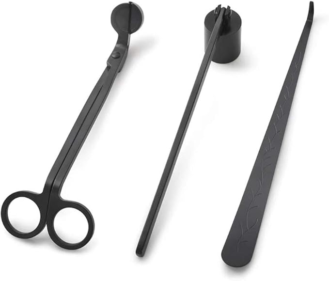 JinSu 3 PCs Candle Accessories Stainless Steel Candle Tools Set with Candle Snuffer & Candle