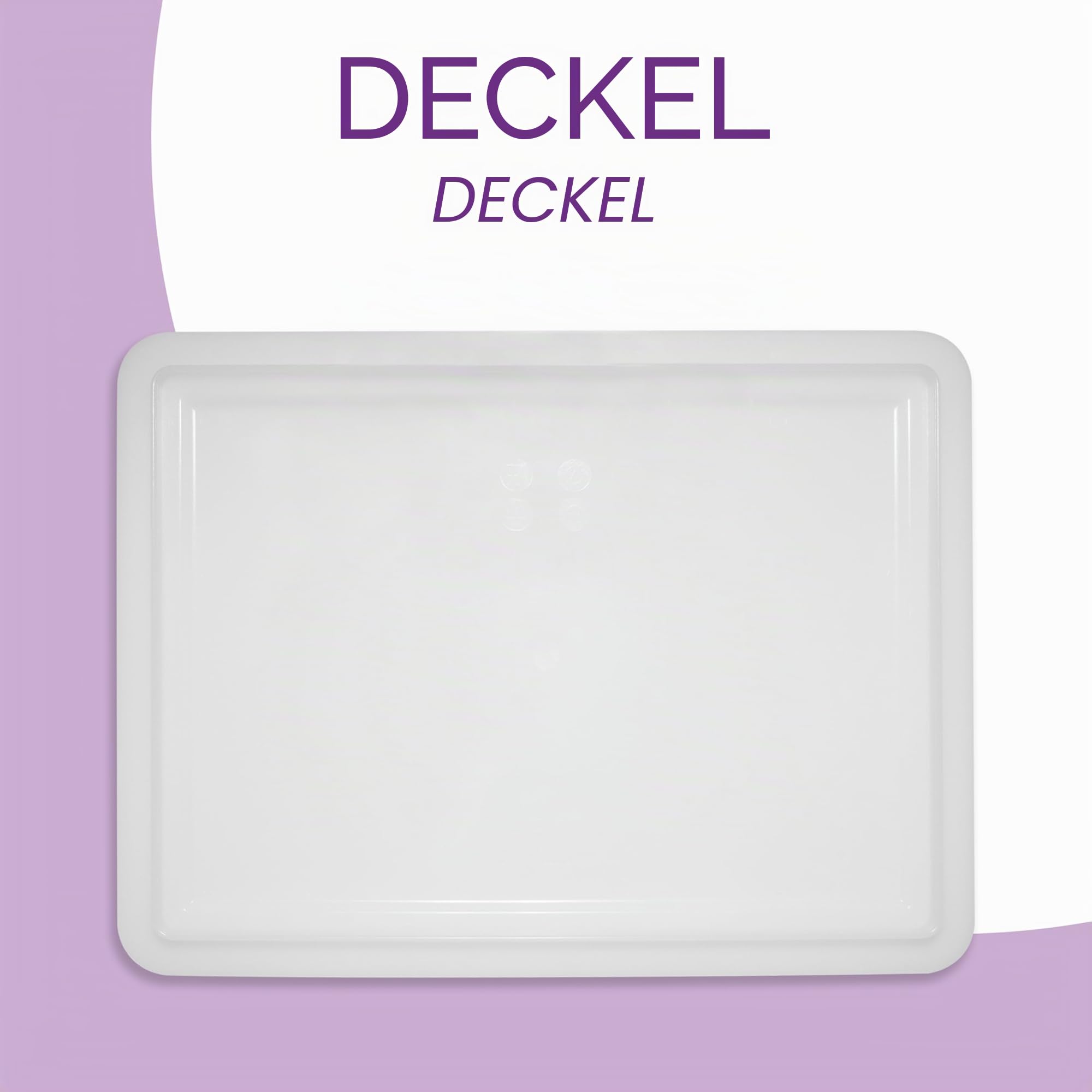 LUNEDA Set Behälter und Deckel für Hefeteig, Brot, Pizza, Behälter 12 l, weiß, aus Polyethylen, stapelbar, lebensmittelecht, hergestellt in Italien – 30 x 40 x 10 cm