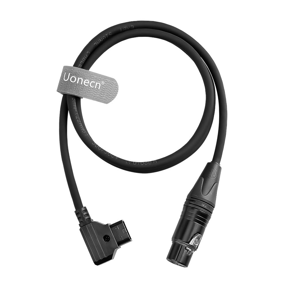 Uonecn D-tap do XLR 3-pinowy żeński kabel zasilający do RC 120B, do oświetlenia wideo LED, 1 m/100.1 cm