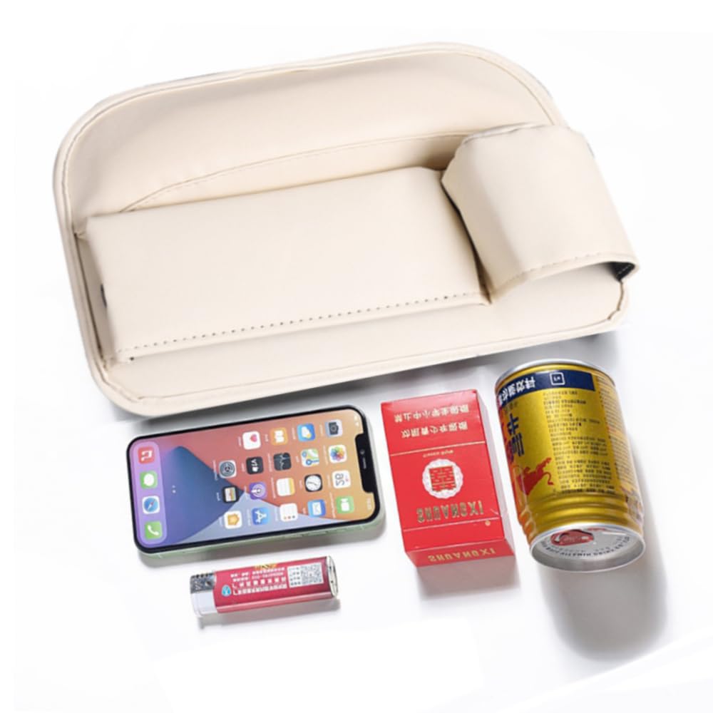 TOEECY Organisateur Siège Voiture - Poches Latérales 30x20cm + Porte-Gobelet - Rangement Téléphone/Clés
