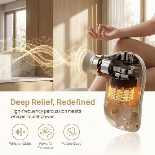 Image of Mini Massage Gun, Portable Deep Tissue Percussion Muscle Massager for Pain Relief, Quiet Handheld Device for Neck, Shoulder, Back, Leg, 4 Speeds & Long Battery Life, Travel-Friendly Gift
